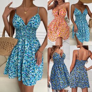 This Women's Chic Casual North American Style Dress Summer Sling a-Line Dress Design Made Of High Quality Polyster And Spandex Material. Print Dresses Is More Interesting And Stylish. Print Maxi Dresses Is One Of The Popular Item For Islander Vocations. Women¡¯s Print Dresses At Global Lover Comes With Forever Floral