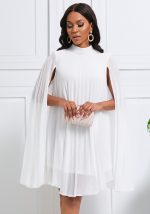 This Women's Chic Fashion Chiffon Pullover Bat Sleeves Plus Size Dress Design Made Of High Quality Polyster And Spandex Material. It Is Stretchy