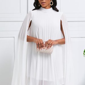 This Women's Chic Fashion Chiffon Pullover Bat Sleeves Plus Size Dress Design Made Of High Quality Polyster And Spandex Material. It Is Stretchy