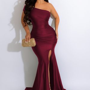 This Women's Dress Evening Gown Off Shoulder Slit Sexy Maxi Dress Design Made Of Good Quality Polyster And Spandex Material