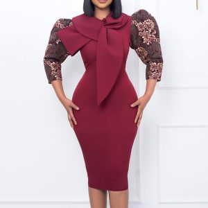 This Women's Fall Plus Size Elegant Fashion Bodycon Chic Dress Design Made Of High Quality Polyster And Spandex Material. It Come With Good Stretch And Wearing Comfortable. Women¡¯s Midi Dresses Is Omnipotent And Suit For All Kinds Of Occasions - Daily Wear