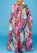 This Women's Fall Tie Dye Print Long Sleeve Loose Plus Size Dress Made Of Soft And Elastic Fabric. Global Lover Wholesale Plus Size Dresses And Hope Curvy Ladies Find Here a Warm And Exciting Place To Shop Affordable Curvy Dresses Online - Plus Size Casual