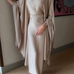 This Women's Fall Winter Chic Loose Sexy Plunging High Waist Robe Gown Dress Design Made Of High Quality Polyster And Spandex Material