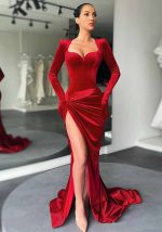 This Women's Fall Winter Chic Slim Fit Sexy Plunging High Waist Gloves Velvet Dress Design Made Of Good Quality Polyster And Spandex Material