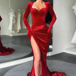 This Women's Fall Winter Chic Slim Fit Sexy Plunging High Waist Gloves Velvet Dress Design Made Of Good Quality Polyster And Spandex Material