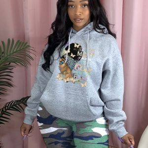 This Women's Fall Winter Printed Casual Hooded Loose Hoodies Made Of Polyster And Spandex Material