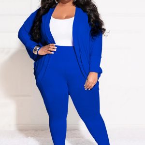 This Women's Fashion 2 Piece Cardigan And Basic Pants Plus Size Suit Design And Made Of Comfortable And Elastic Fabric. Wholesale Plus Size Two Piece Sets Is a Must-Have Item For Curvy Ladies. Two Piece Sets Can Either Be Worn Together Or Individually