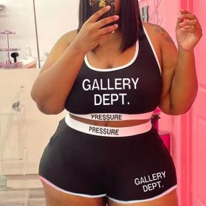 This Women's Fashion Casual Sexy Letter Print Two-Piece Set Design And Made Of Comfortable And Elastic Fabric. Wholesale Plus Size Two Piece Sets Is a Must-Have Item For Curvy Ladies. Two Piece Sets Can Either Be Worn Together Or Individually