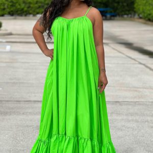 This Women's Fashion Casual Solid Color Loose Maxi Dress Design Made Of High Quality Polyster And Spandex Material