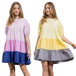 This Women's Fashion Casual Street Patchwork Dress Design Made Of High Quality Polyster And Spandex Material. It Is Stretchy