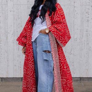 This Women's Fashion Chic Plus Size Versatile Long Loose Print Cardigan Coat Made Of Durable And Thick Material. It Is a Must-Have Item For Autumn And Winter. Global Lover Offer Wholesale Jackets And Coats In Wide Range Selection