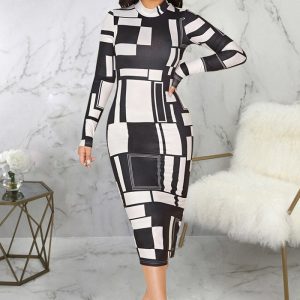 This Women's Fashion Digital Printed Long Sleeve Round Neck Sexy Tight Fitting Bodycon Dress Design Made Of High Quality Polyster And Spandex Material. It Come With Good Stretch And Wearing Comfortable And Feeling Freedom. The Tight And Fitted Dress Is The Most Popular Options From Party Girls. Shop Bodycon Dresses At Global Lover And Find Amazing Designs Sequins