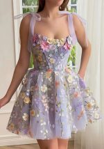 This Women's Fashion Flower Embroidery Sexy Strap Bodycon Dress Design Made Of High Quality Polyster And Spandex Material. It Is Stretchy