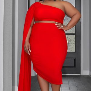 This Women's Fashion High Stretch Slash Shoulder Long Sleeve Ruched Two-Piece Set Design And Made Of Comfortable And Elastic Fabric. Wholesale Plus Size Two Piece Sets Is a Must-Have Item For Curvy Ladies. Two Piece Sets Can Either Be Worn Together Or Individually