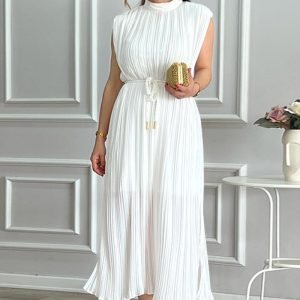 This Women's Fashionable Simple Half Turtleneck Slim Waist Slim Fit Belt Maxi Dress Design Made Of High Quality Polyster And Spandex Material. It Come With Good Stretch And Wearing Comfortable. Women¡¯s Midi Dresses Is Omnipotent And Suit For All Kinds Of Occasions - Daily Wear