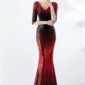 This Women's Formal Party Elegant Long Slim Sexy Fishtail Sequins Dress Design Made Of Good Quality Polyster And Spandex Material