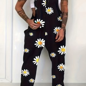 This Women's Jumpsuit Print Plus Size Overalls Jumpsuit Design Made Of High Quality Polyster And Spandex Material. It Is Stretchy