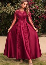 This Women's Lace Swing Sexy Long Dress Trailing Formal Party Evening Dress Design Made Of Good Quality Polyster And Spandex Material