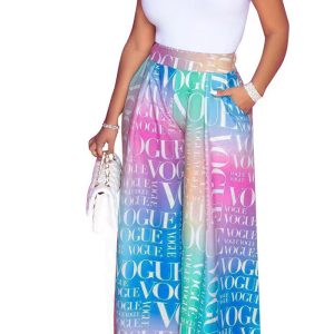 This Women's Letter Print Loose Bright Casual Pants Spring Fall Fashion Trousers Design Made Of Durable And Stretchy Material. It Is a Must-Have Item For Your Closet. Global Lover Offer a Rich Selection Of Wholesale Plus Size Bottoms. You Will Find Wide Range Fabric