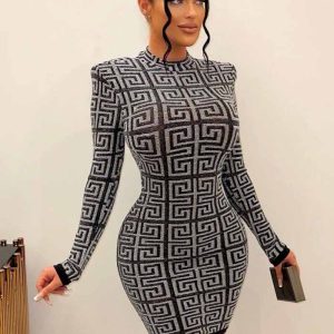 This Womens Long Sleeve Printed Bodycon Dress Design Made Of High Quality Polyster And Spandex Material. It Come With Good Stretch And Wearing Comfortable And Feeling Freedom. The Tight And Fitted Dress Is The Most Popular Options From Party Girls. Shop Bodycon Dresses At Global Lover And Find Amazing Designs Sequins