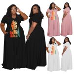 This Women's Plus Size Dress Casual Fashion v-Neck Plus Size Maxi Dress Made Of Soft And Elastic Fabric. Global Lover Wholesale Plus Size Dresses And Hope Curvy Ladies Find Here a Warm And Exciting Place To Shop Affordable Curvy Dresses Online - Plus Size Casual