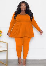 This Women's Plus Size Solid Color Long Sleeve Two Piece Pants Set For Women Design And Made Of Comfortable And Elastic Fabric. Wholesale Plus Size Two Piece Sets Is a Must-Have Item For Curvy Ladies. Two Piece Sets Can Either Be Worn Together Or Individually