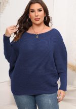 This Women's Pullover Woven Sweater Plus Size Women's Autumn And Winter Bat Sleeves Loose Sweater Made Of Comfortable And Elastic Fabric. It Is Wholesale Sexy Plus Size Tops For Women. With The Gradual Rise Of Feminist Awareness