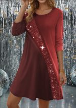 Cette robe plus size imprimée à col rond pour femmes est fabriquée en polyester et en élasthanne de haute qualité. Elle est extensible