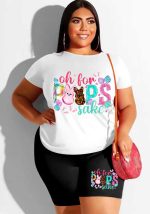 This Women's Set Women's Short Sleeve t-Shirt Shorts Set Plus Size Loose Top Printed t-Shirt Shorts Two Piece Set Design And Made Of Comfortable And Elastic Fabric. Wholesale Plus Size Two Piece Sets Is a Must-Have Item For Curvy Ladies. Two Piece Sets Can Either Be Worn Together Or Individually