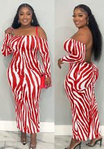 This Women's Sexy Low Back Rubber Stripe Women's Dress Design Made Of High Quality Polyster And Spandex Material