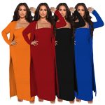 This Women's Sexy Nightclub High Stretch Ribbed Slip Dress Set Design Made Of High Quality Polyster And Spandex Material