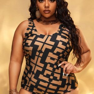 This Women's Sexy Print One Piece Plus Size Swimsuit Is Made Of Good Quality Lycra And Spandex Fabric