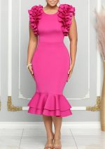 This Women's Sexy Ruffle Edge Sleeveless Ladies Mermaid Party Dress Design Made Of Good Quality Polyster And Spandex Material