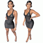 This Women's Sexy Slim Mesh See-Through Dress Summer Skirt Strap Dress Women Design Made Of High Quality Polyster And Spandex Material