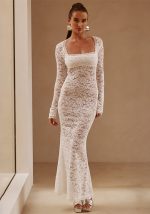 This Women's Sexy Trendy Lace Patchwork See-Through Long Sleeve Square Neck Bodycon Long Dress Design Made Of High Quality Polyster And Spandex Material. It Come With Good Stretch And Wearing Comfortable And Feeling Freedom. The Tight And Fitted Dress Is The Most Popular Options From Party Girls. Shop Bodycon Dresses At Global Lover And Find Amazing Designs Sequins