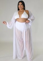 This Women's Solid Bat Sleeves Sexy See-Through Long Sleeve Plus Size Two-Piece Pants Set Design And Made Of Comfortable And Elastic Fabric. Wholesale Plus Size Two Piece Sets Is a Must-Have Item For Curvy Ladies. Two Piece Sets Can Either Be Worn Together Or Individually