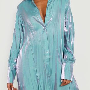 This Women's Solid Color Glitter Comfort Loose Long Shirt Dress Design Made Of High Quality Polyster And Spandex Material. It Is Stretchy