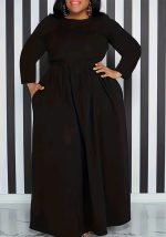 This Women's Solid Slim Waist Long Sleeve Plus Size Dress Made Of Soft And Elastic Fabric. Global Lover Wholesale Plus Size Dresses And Hope Curvy Ladies Find Here a Warm And Exciting Place To Shop Affordable Curvy Dresses Online - Plus Size Casual