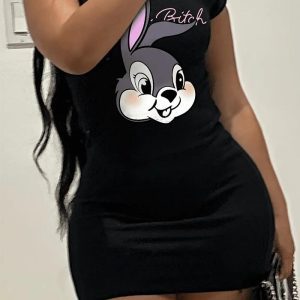 Questa primavera e l'estate delle donne sexy a maniche corte stampa Bodycon Dress Design fatto di alta qualità Polyster e materiale Spandex. È elastico