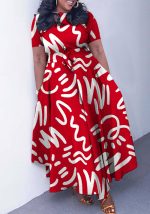 This Women's Spring Fashion Chic Belt African Plus Size Maxi Dress Made Of Soft And Elastic Fabric. Global Lover Wholesale Plus Size Dresses And Hope Curvy Ladies Find Here a Warm And Exciting Place To Shop Affordable Curvy Dresses Online - Plus Size Casual