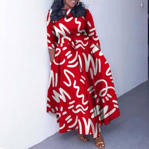 This Women's Spring Fashion Chic Printed Long Sleeve African Plus Size Maxi Dress Made Of Soft And Elastic Fabric. Global Lover Wholesale Plus Size Dresses And Hope Curvy Ladies Find Here a Warm And Exciting Place To Shop Affordable Curvy Dresses Online - Plus Size Casual