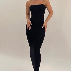 This Women's Spring Solid Color Casual Sleeveless Strapless Long Dress Design Made Of High Quality Polyster And Spandex Material. It Come With Good Stretch And Wearing Comfortable And Feeling Freedom. The Tight And Fitted Dress Is The Most Popular Options From Party Girls. Shop Bodycon Dresses At Global Lover And Find Amazing Designs Sequins