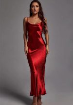 This Women's Straps Open Back Sexy Slim Fashion Long Dress Design Made Of High Quality Polyster And Spandex Material