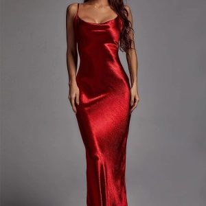 This Women's Straps Open Back Sexy Slim Fashion Long Dress Design Made Of High Quality Polyster And Spandex Material