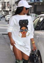 This Women's Streetwear Print Hoodies Dress Design Made Of High Quality Polyster And Spandex Material. It Is Stretchy