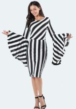 This Women's Stripe Plus Size Dress Made Of Soft And Elastic Fabric. Global Lover Wholesale Plus Size Dresses And Hope Curvy Ladies Find Here a Warm And Exciting Place To Shop Affordable Curvy Dresses Online - Plus Size Casual