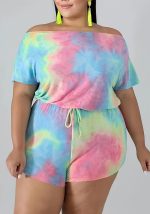 This Women's Summer Clothing Off Shoulder Plus Size Two-Piece Shorts Set Design And Made Of Comfortable And Elastic Fabric. Wholesale Plus Size Two Piece Sets Is a Must-Have Item For Curvy Ladies. Two Piece Sets Can Either Be Worn Together Or Individually