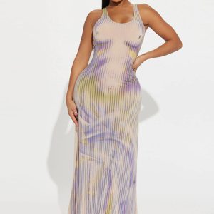 This Women's Summer Fashion Sexy Printed Slim Sleeveless Dress Design Made Of High Quality Polyster And Spandex Material