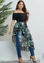 This Women's Summer Off Shoulder Irregular Slim Waist Dress Made Of Comfortable And Elastic Fabric. It Is Wholesale Sexy Plus Size Tops For Women. With The Gradual Rise Of Feminist Awareness