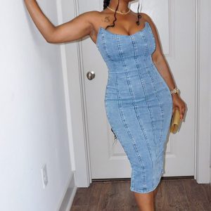 This Women's Summer Sexy Fit Fashion Patchwork Strapless Denim Dress Design Made Of High Quality Polyster And Spandex Material. It Come With Good Stretch And Wearing Comfortable And Feeling Freedom. The Tight And Fitted Dress Is The Most Popular Options From Party Girls. Shop Bodycon Dresses At Global Lover And Find Amazing Designs Sequins